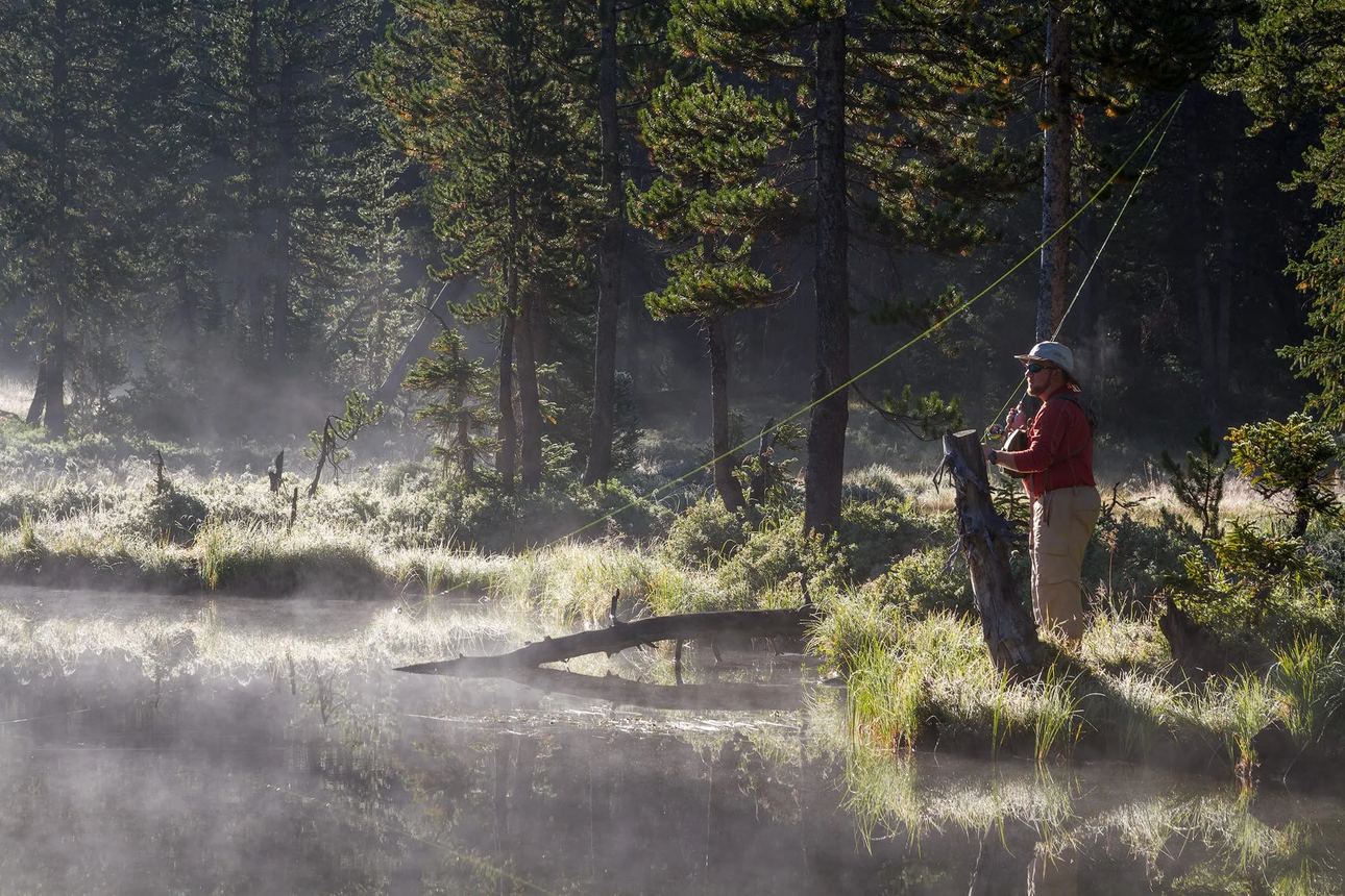A beautiful fine art photography print titled Lake Marion Morning Fly Fisherman.