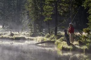 A beautiful fine art photography print titled Lake Marion Morning Fly Fisherman.