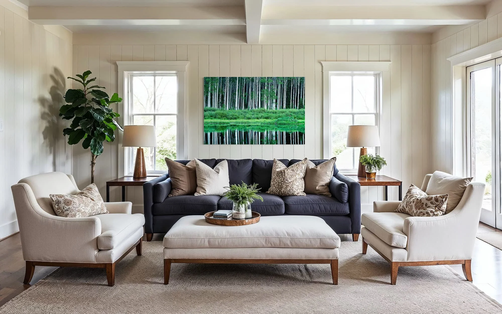 Willow Lake Reflections In Home Living Room - IB