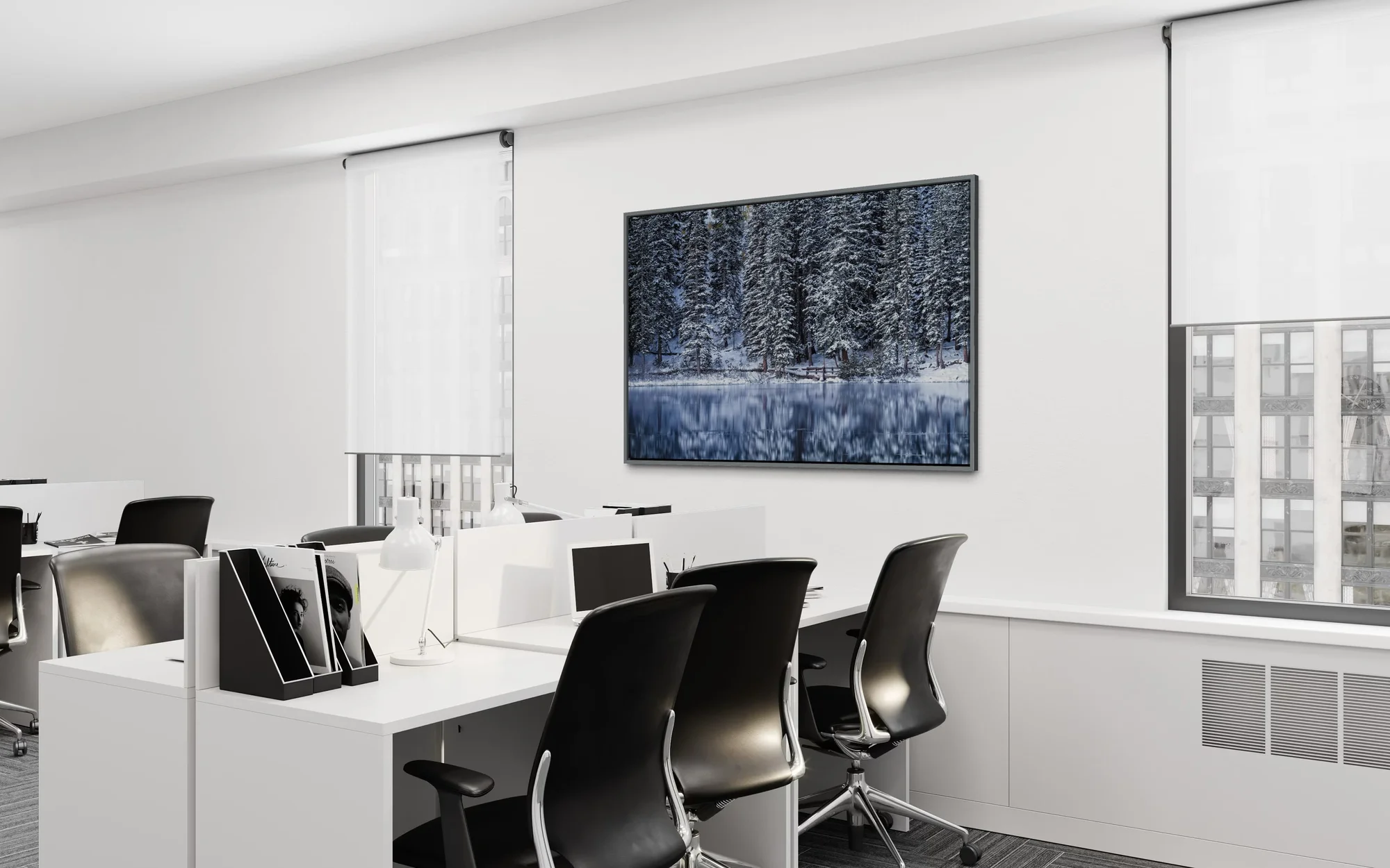 Winter Walkway In Office Setting with Float Mount Frame